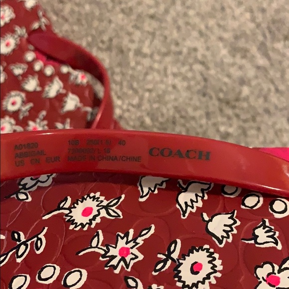 Red Coach Flip-Flops - Picture 3 of 5